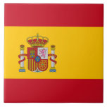 Azulejo Bandera española (España)<br><div class="desc">Este diseño presenta la bandera de España (conocida en español como "España"), oficialmente conocida como Reino de España, país del suroeste de Europa con algunos focos de territorio a través del Estrecho de Gibraltar y el Océano Atlántico. Su territorio continental europeo está situado en la Península Ibérica. Además, los enclaves...</div>