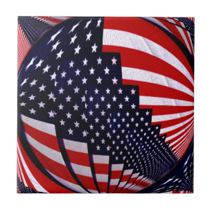 Azulejo Bandera-Estados Unidos - Difunde el amor_