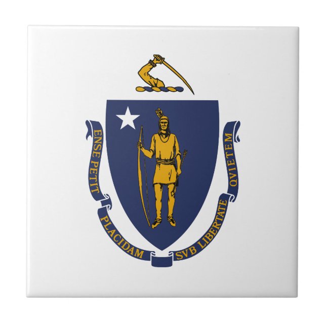 Azulejo Bandera estatal de Massachusetts (Frente)