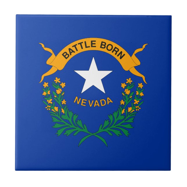 Azulejo Bandera Estatal de Nevada (Frente)