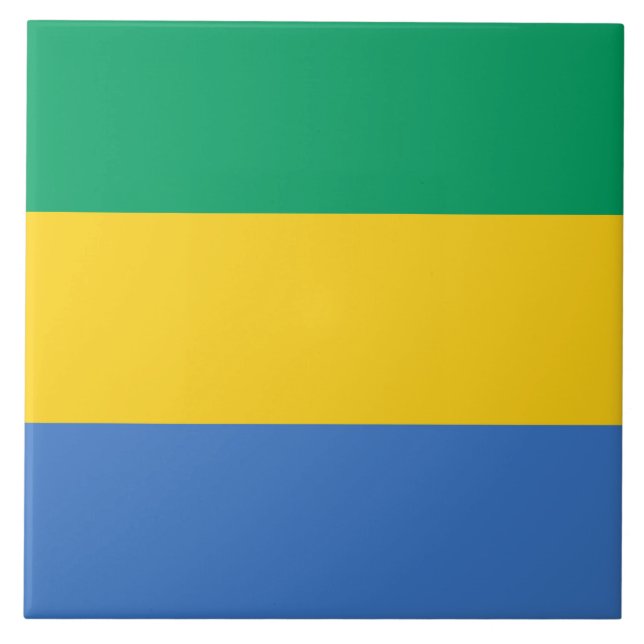 Azulejo Bandera Gabonesa (Gabón) (Frente)