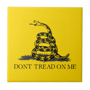 Azulejo Bandera Gadsden Amarilla Clásica No Pises en Mí