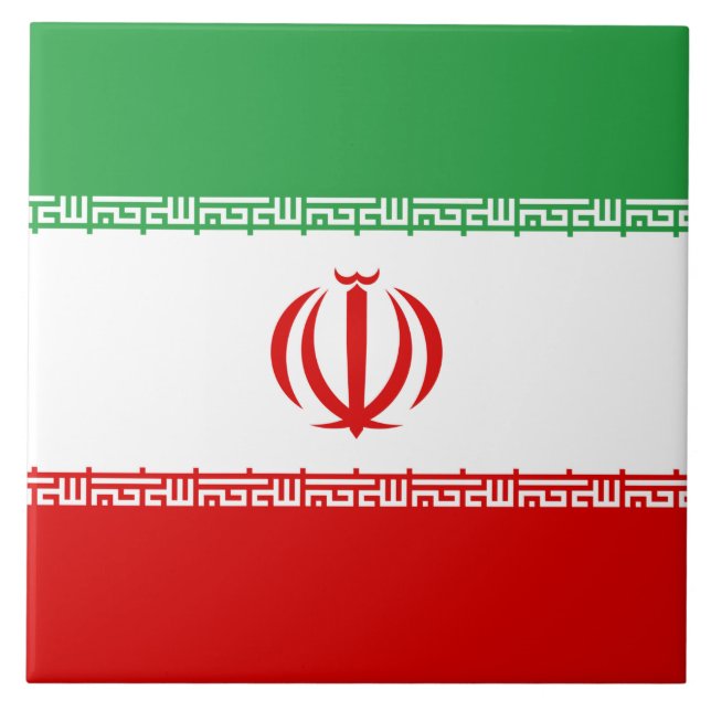 Azulejo Bandera iraní (Irán) (persa) (Frente)