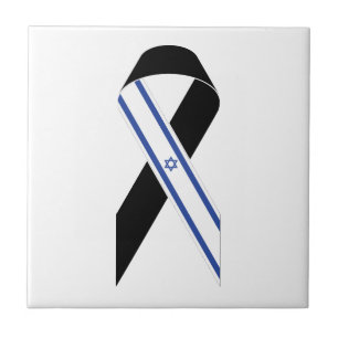 Azulejo Bandera israelí de la cinta negra