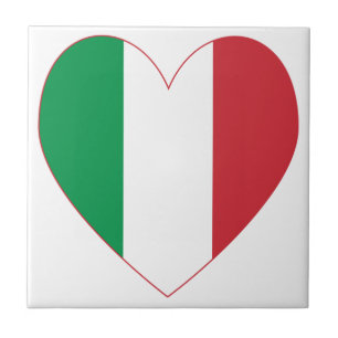 Azulejo Bandera italiana con corazón