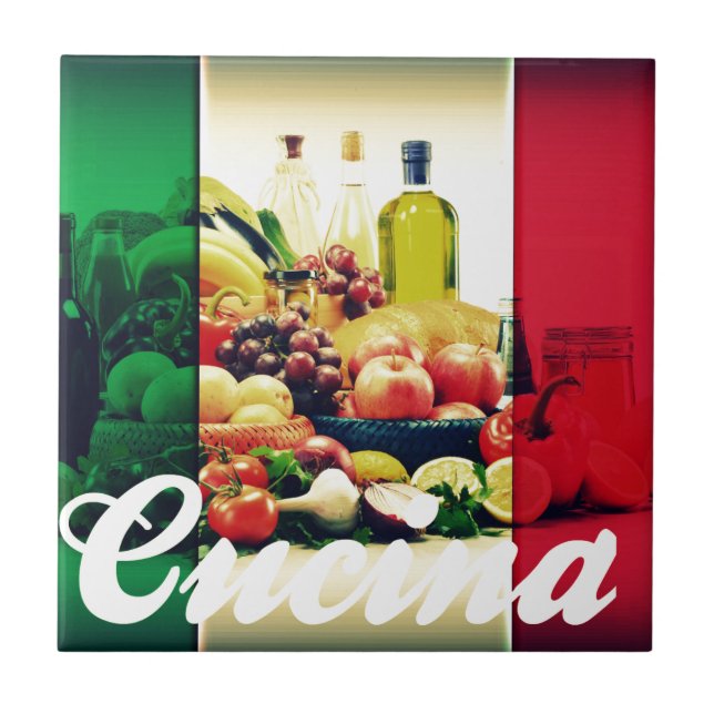 Azulejo Bandera italiana cucina (Frente)