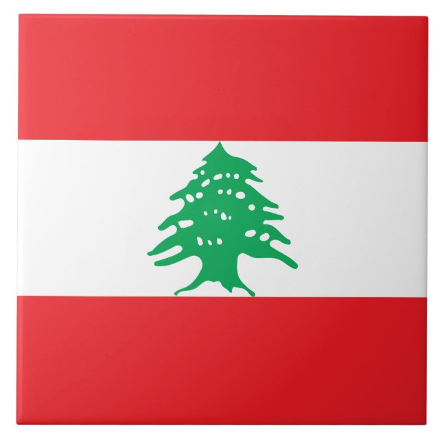 Azulejo Bandera libanesa (Bandera del Líbano) (Frente)