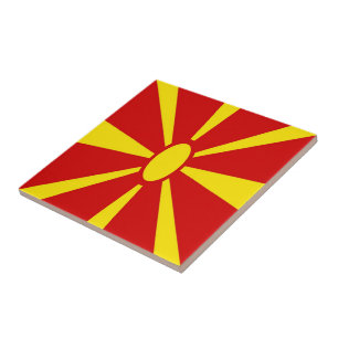 Azulejo BANDERA macedonia septentrional de zMK001, Macedon