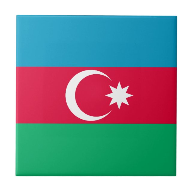 Azulejo Bandera patriótica de Azerbaiyán (Frente)