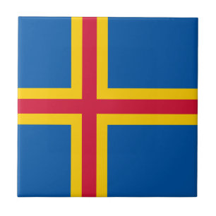 Azulejo Bandera patriótica de las Islas Åland