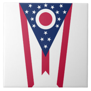 Azulejo bandera patriótica del estado de Ohio