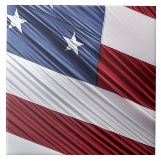 Azulejo Bandera Patriótica Estadounidense Roja, Blanca y A (Frente)