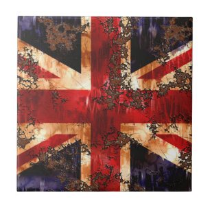 Azulejo Bandera Patriótica Oxidada del Reino Unido