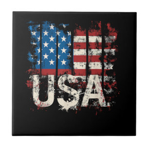 Azulejo Bandera Retro Americana USA 4 de julio