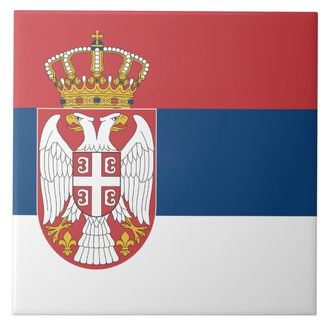 Azulejo Bandera serbia (Frente)