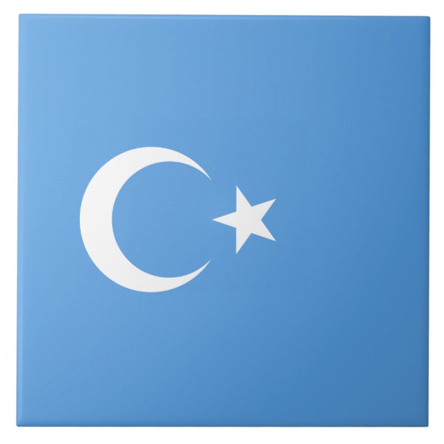 Azulejo Bandera uigur del este de Turkmenistán (uigur) (Frente)