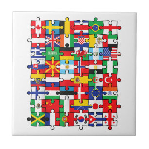 Azulejo Banderas de los países de la bandera internacional