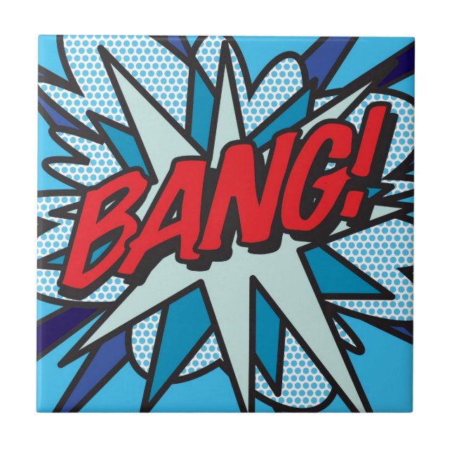 Azulejo BANG Arte Pop Retró de Cómic Divertido (Frente)