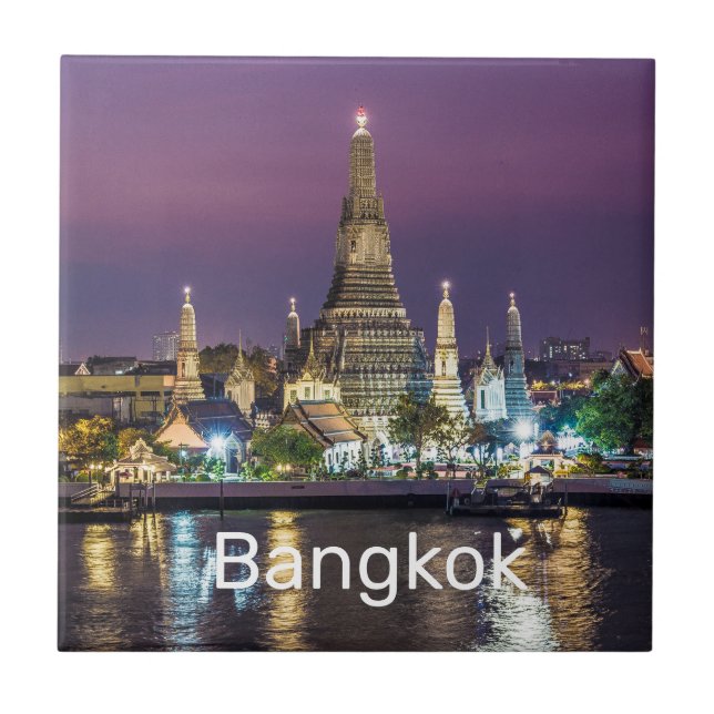 Azulejo Bangkok Wat Arun Sunset BKK Tailandia Souvenir (Frente)