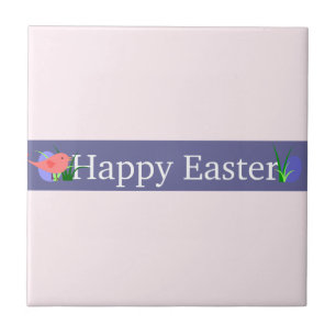 Azulejo Banner de Happy Easter Purple