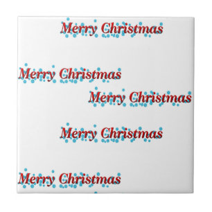 Azulejo Banner navideño con copos de nieve y tex rojo