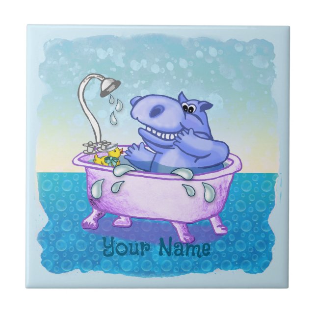Azulejo Baño de Hippo Feliz (Frente)