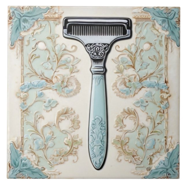 Azulejo Baño divertido de Mint & Cream Shave Razor Shaver (Frente)