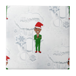 Azulejo barack obama santa