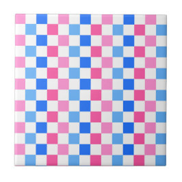 Azulejo Barbie goes to the ocean checkerboard pattern