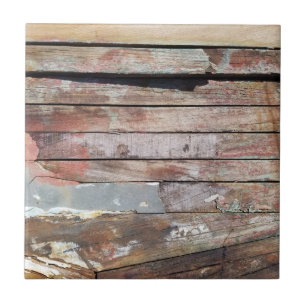 Azulejo Barcaza Rústica Deteriorada Tablas de Madera Náuti