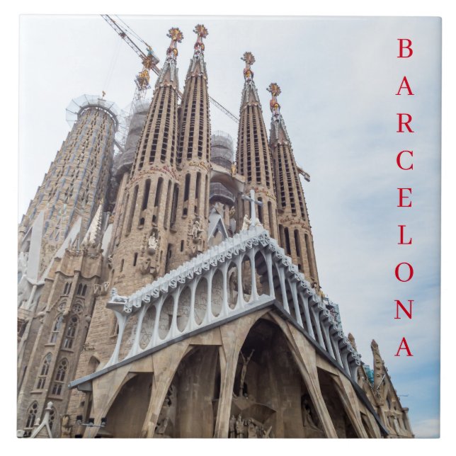 Azulejo Barcelona Sagrada Familia vista cerámica (Frente)