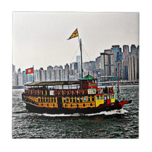 Barco chino Victoria Harbour Hong Kong