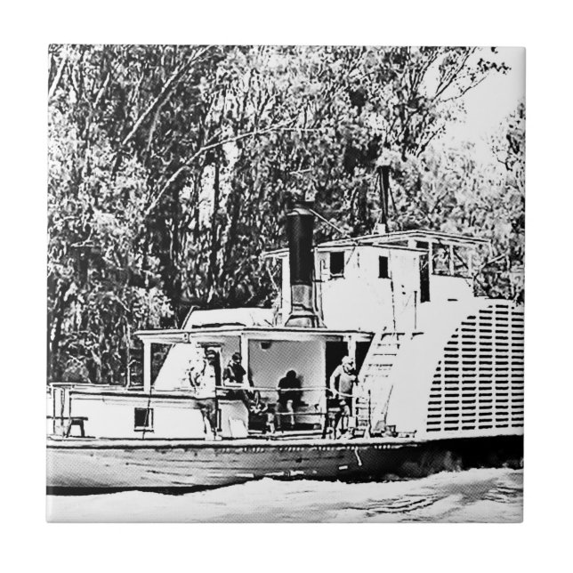 Azulejo Barco de remo en el río Victoria Murray (Frente)