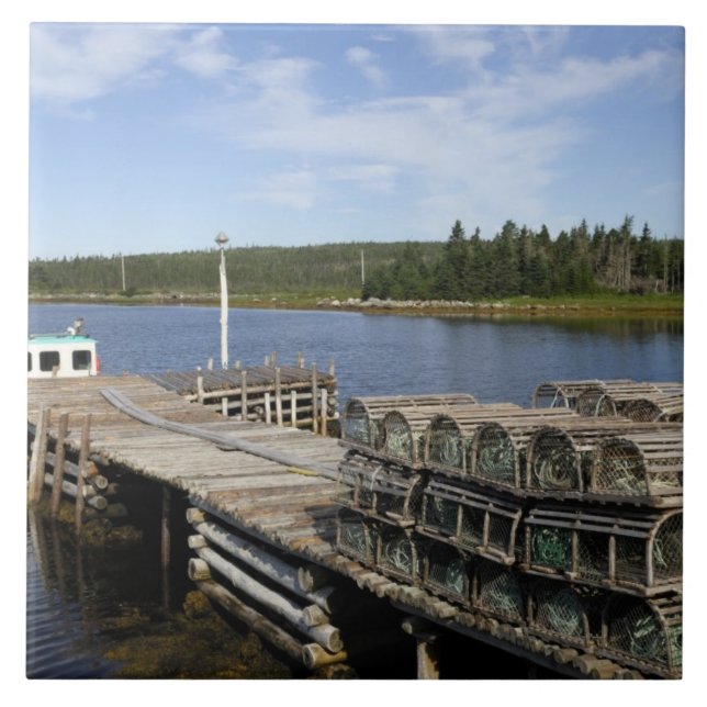 Azulejo Barco Langostero, Mushaboom, Nueva Escocia, Canadá (Frente)