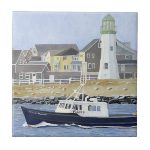 Azulejo Barco Langostero Puerto de Scituate