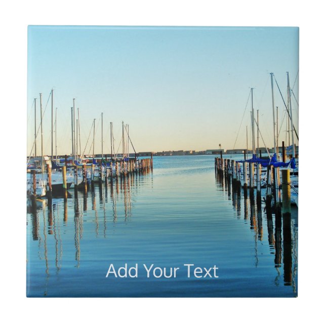 Azulejo Barcos en el puerto deportivo por Shirley Taylor (Frente)