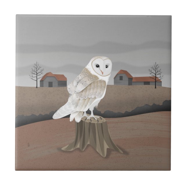 Azulejo Barn Owl (Frente)
