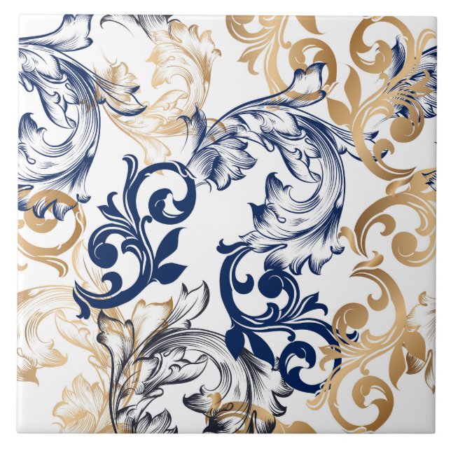 Azulejo Baroque-Style Retro Classic Pattern  (Frente)