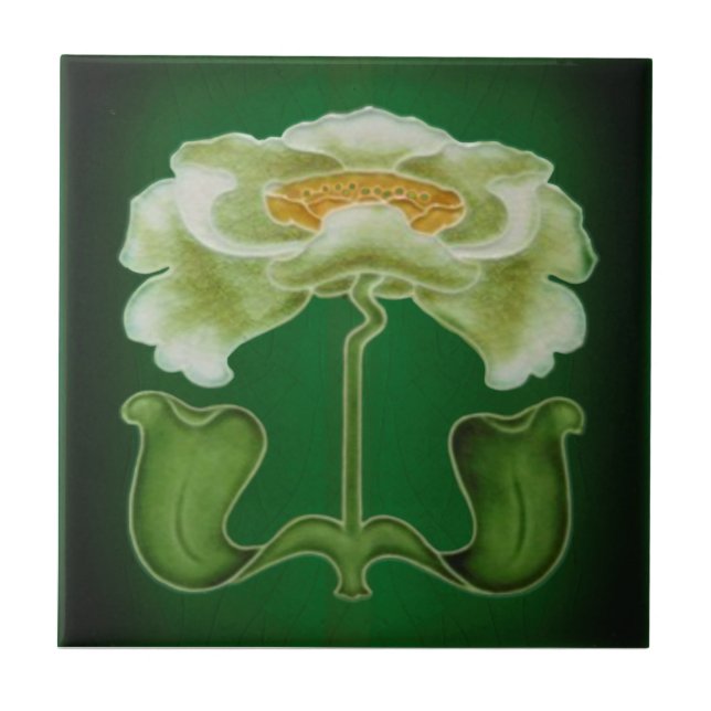 Azulejo Barrett Art Nouveau Repro 1905 Faux Relief Tile (Frente)