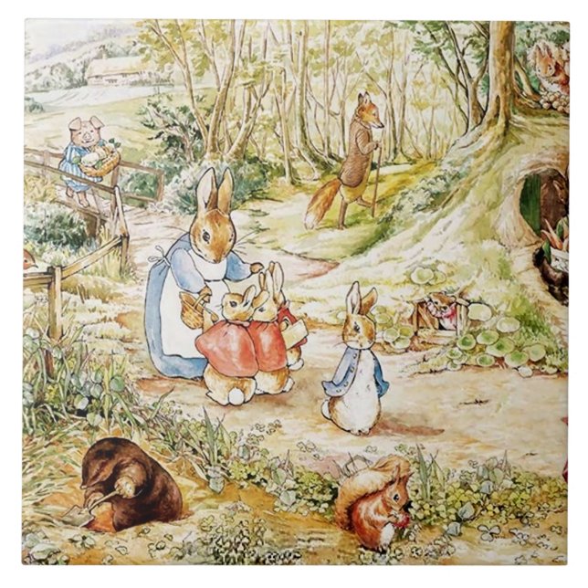 Azulejo Barrio de Peter Rabbit por Beatrix Potter (Frente)