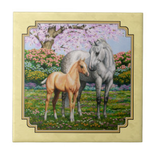 Azulejo Barrio Gris de manzana Mare Palomino Foal