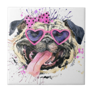 Azulejo Barro amasado rosado lindo de la acuarela