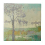 Azulejo Base de árbol<br><div class="desc">Base de árbol II de Jennifer Goldberger. Presenta árboles de colores apagados en un fondo verde.</div>