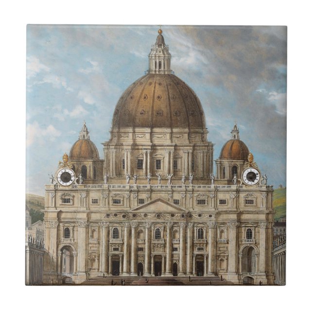 Azulejo Basílica de San Pedro en la Ciudad del Vaticano (Frente)