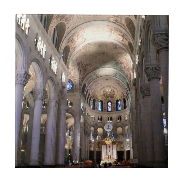 Azulejo Basílica de Santa Ana de Beaupre, Quebec, Canadá (Frente)