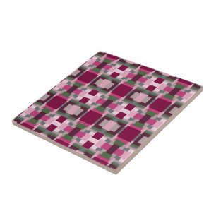 Azulejo Bastante en bloque de color rosa y verde