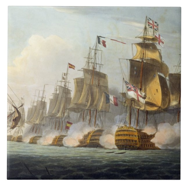 Azulejo Batalla de Trafalgar, 21 de octubre de 1805, de 'T (Frente)