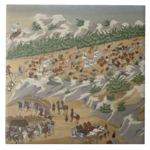 Azulejo Batalla de Vasilika en 1821, de la revista