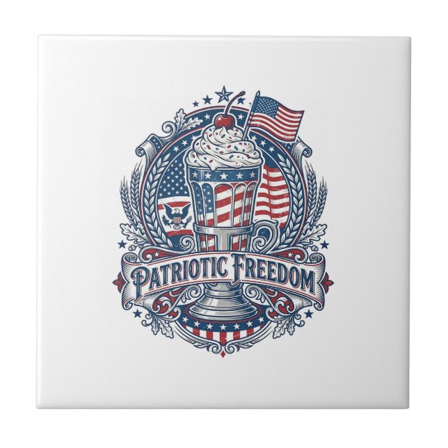 Azulejo Batido Patriótico Americana (Frente)