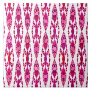 Azulejo Batik tribal - Borquín y rosa fucsia